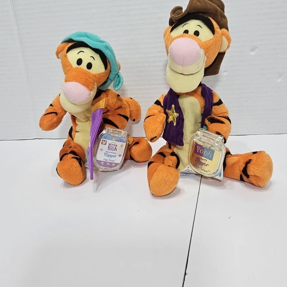 Lot Of 2 Tigger Plush Toy Set - Orange and Brown